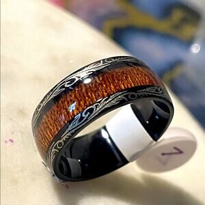 Stainless steel men’s unisex wedding band ring 7